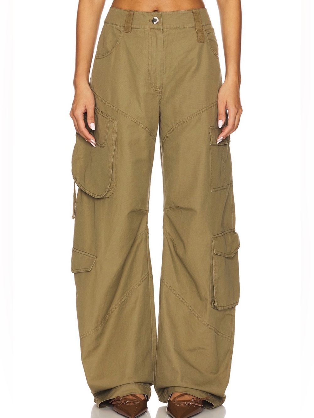CAMILA COELHO GIGI PANT IN OLIVE GREEN, SIZE SMALL